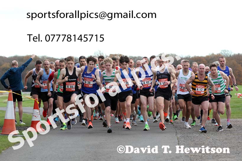 Start of the 2021 Norman Woodcock Memorial Road Relays, Gosforth Park Racecourse, Newcastle. Photo: David T. Hewitson/Sports for All Pics